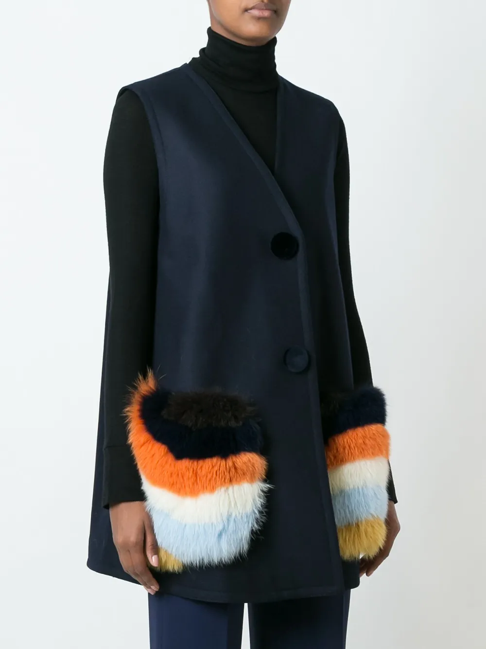 fendi fur pocket long waistcoat - farfetch
