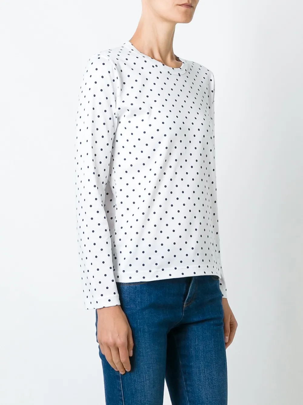 Comme Des Garçons Girl polka dot longsleeved T-shirt Wit