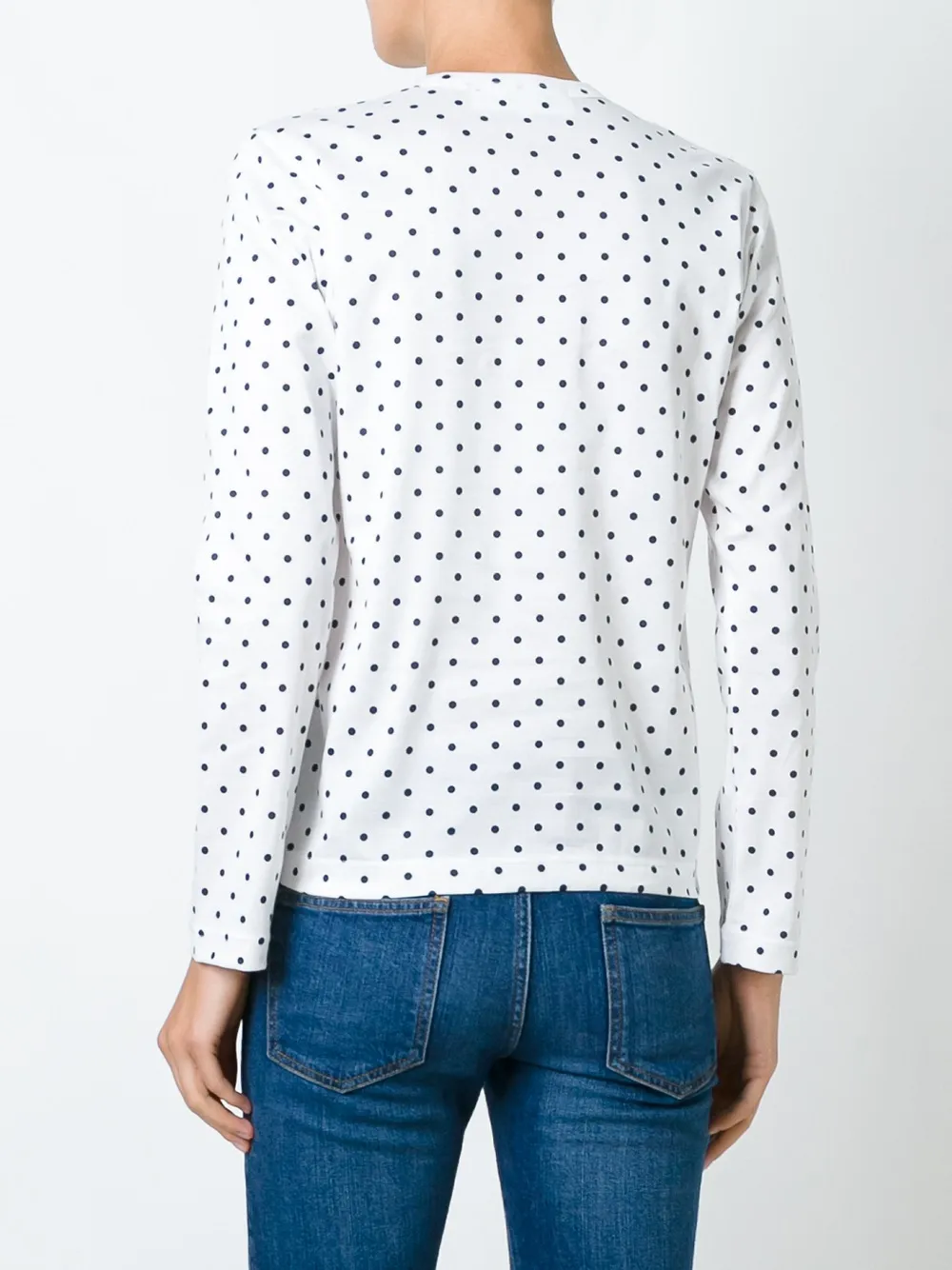 Comme Des Garçons Girl polka dot longsleeved T-shirt Wit