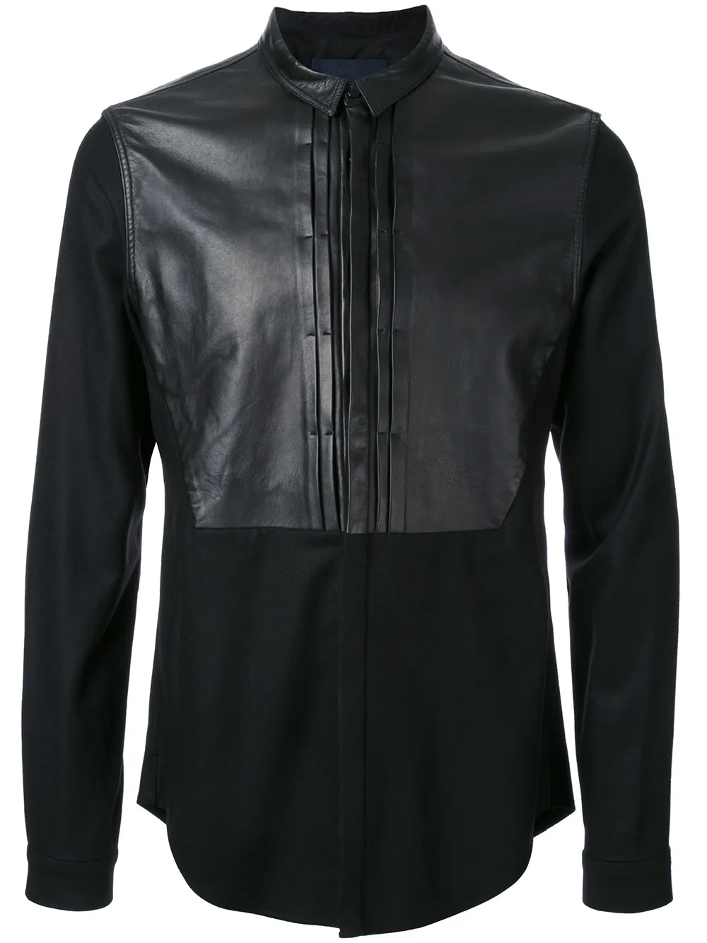 Leather detail. Рубашка с кожаными вставками. Рубаха кожаная комбинированная. Комбинированная рубашка из кожи. Gimo's рубашка кожаная.