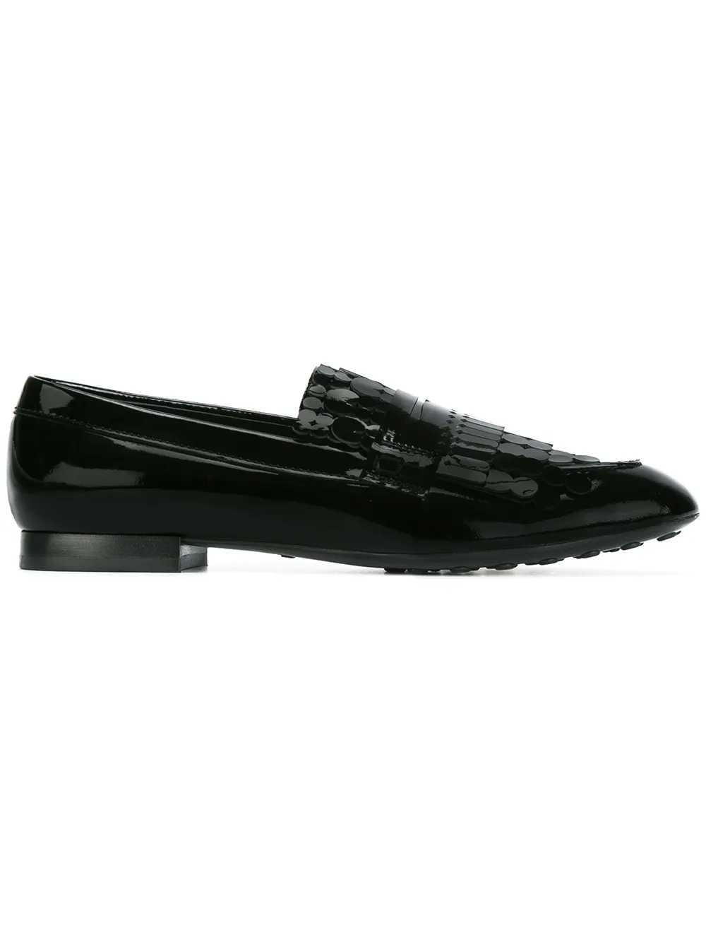 Tod's Tassel Detail Loafers In Black