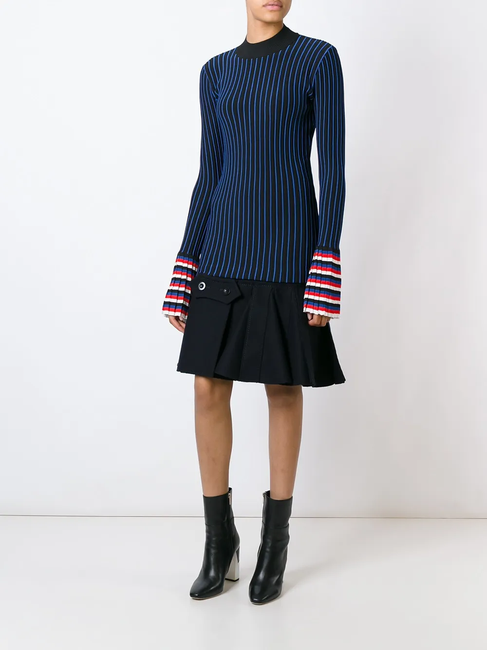 PUCCI ribbed contrast sleeve sweatshirt Blauw