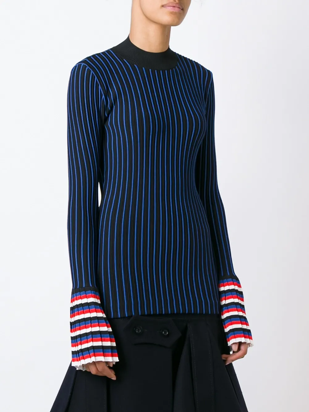 PUCCI ribbed contrast sleeve sweatshirt Blauw