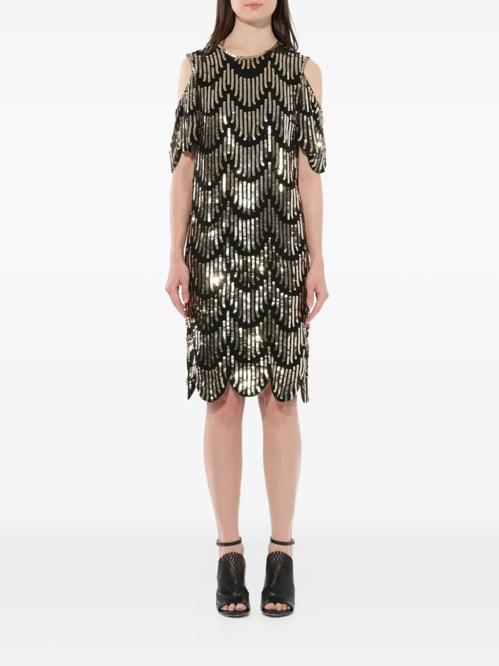 Givenchy Seidencocktailkleid mit Pailletten - Schwarz