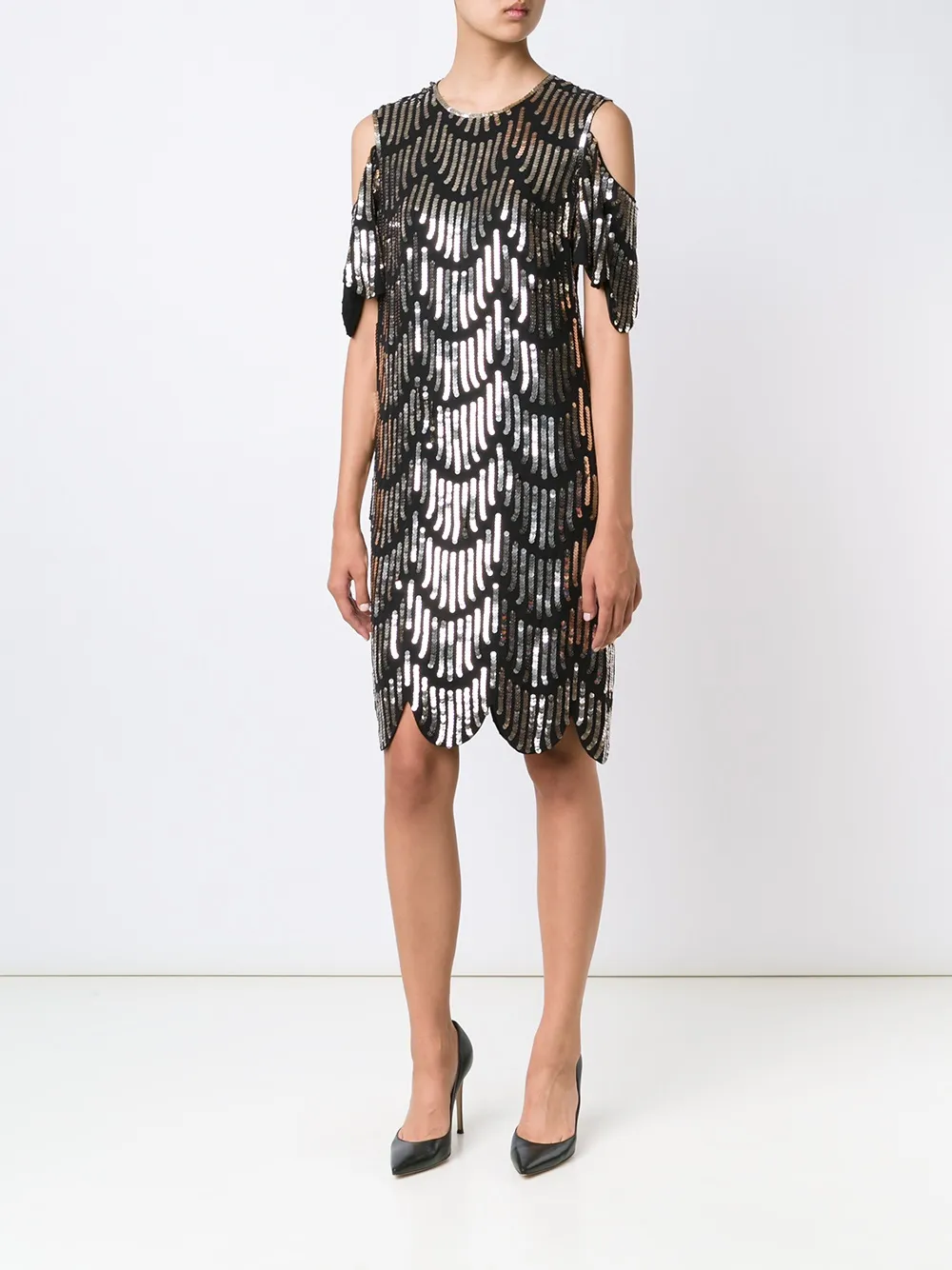 Givenchy sequin embellished cocktail dress - Zwart