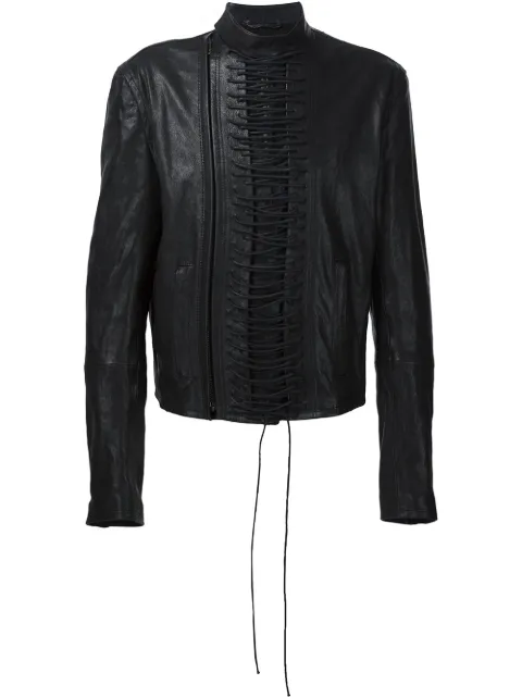 Haider Ackermann Lace Up Leather Jacket Farfetch