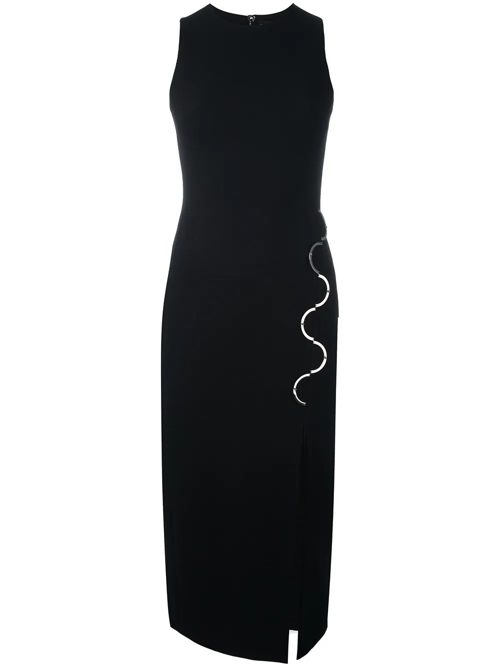 David Koma metal detail fitted dress - Nero
