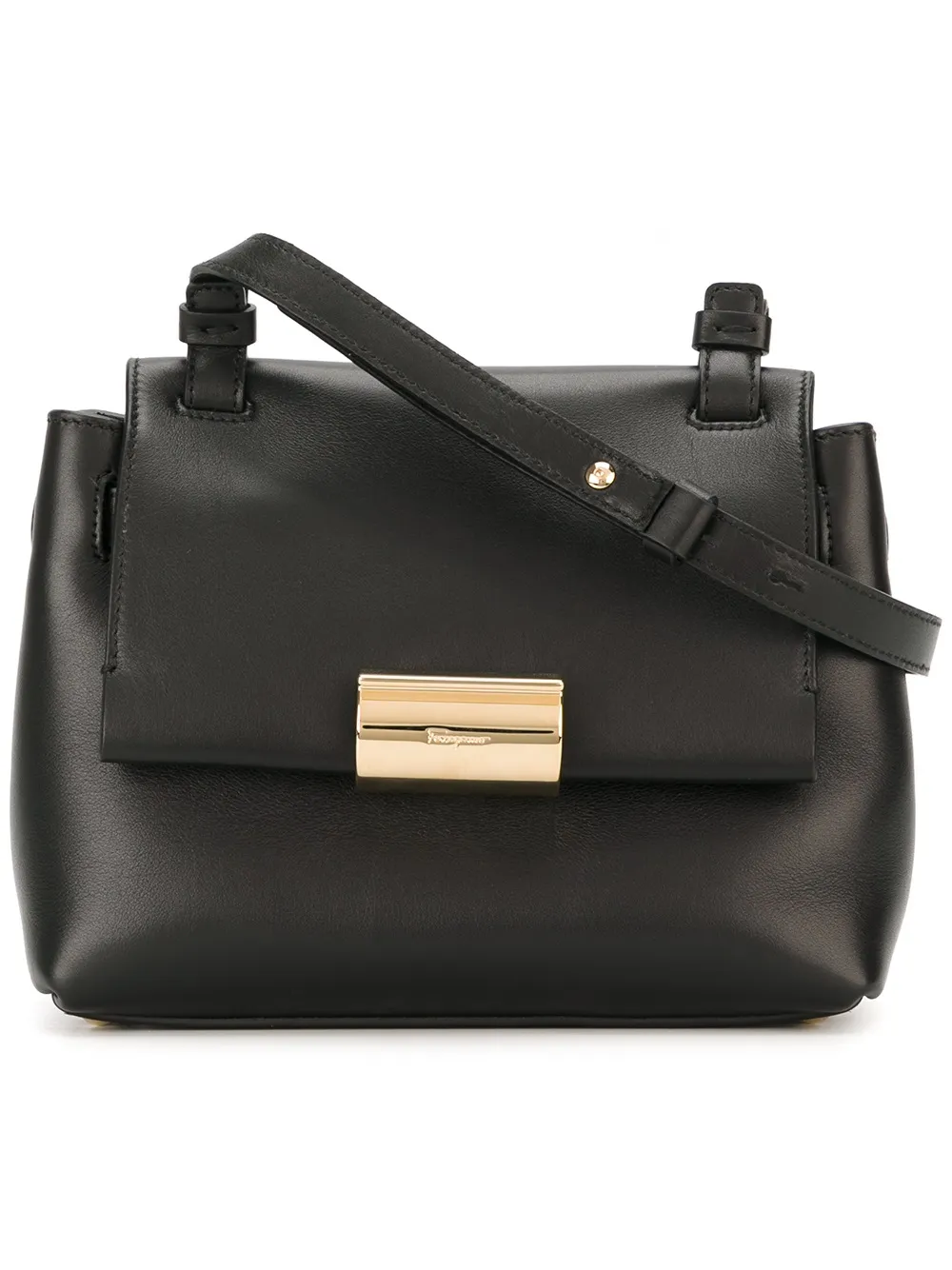 Ferragamo front flap crossbody bag Zwart