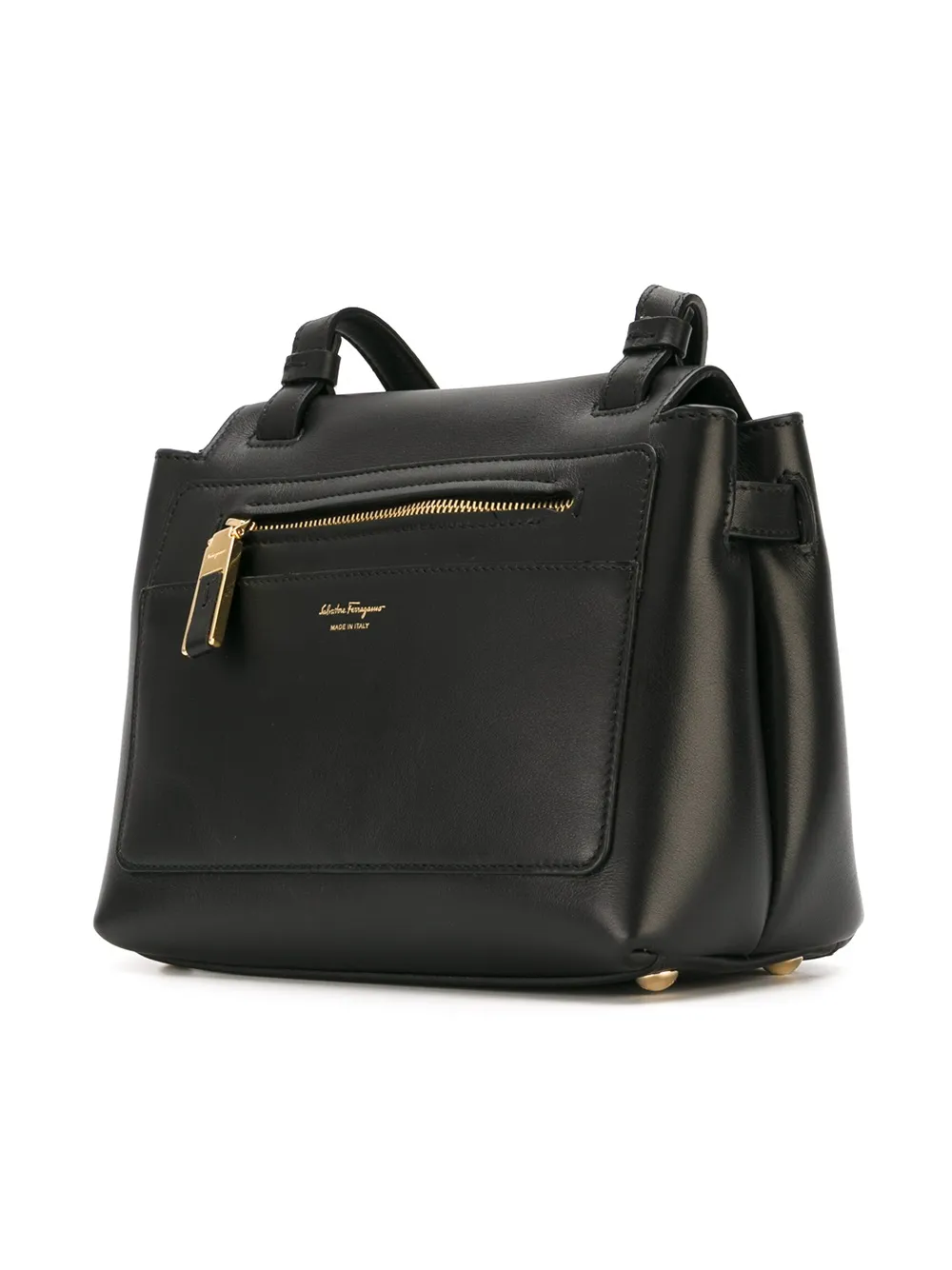 Ferragamo front flap crossbody bag Zwart
