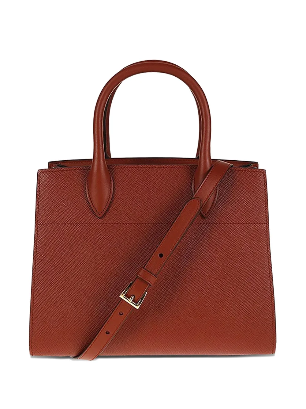 Prada Leather Tote Bag In Brown