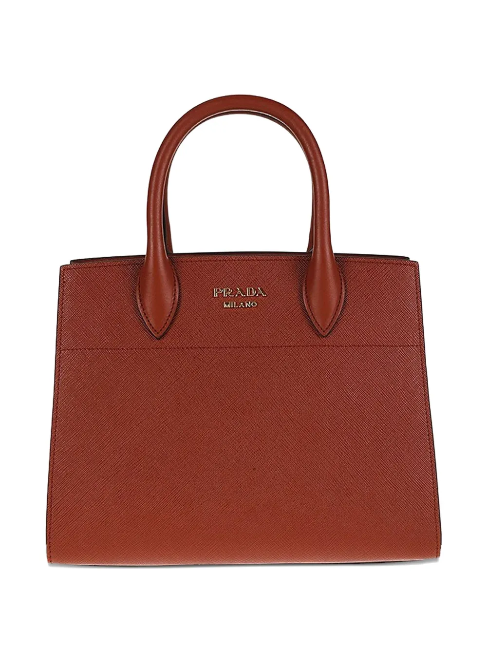 Prada Leather Tote Bag In Brown