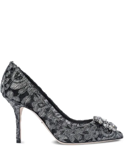 Dolce & Gabbana Rainbow Lace 90mm brooch-detail pumps