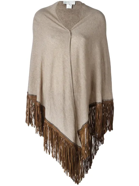 Giada Benincasa poncho à ourlet frangé