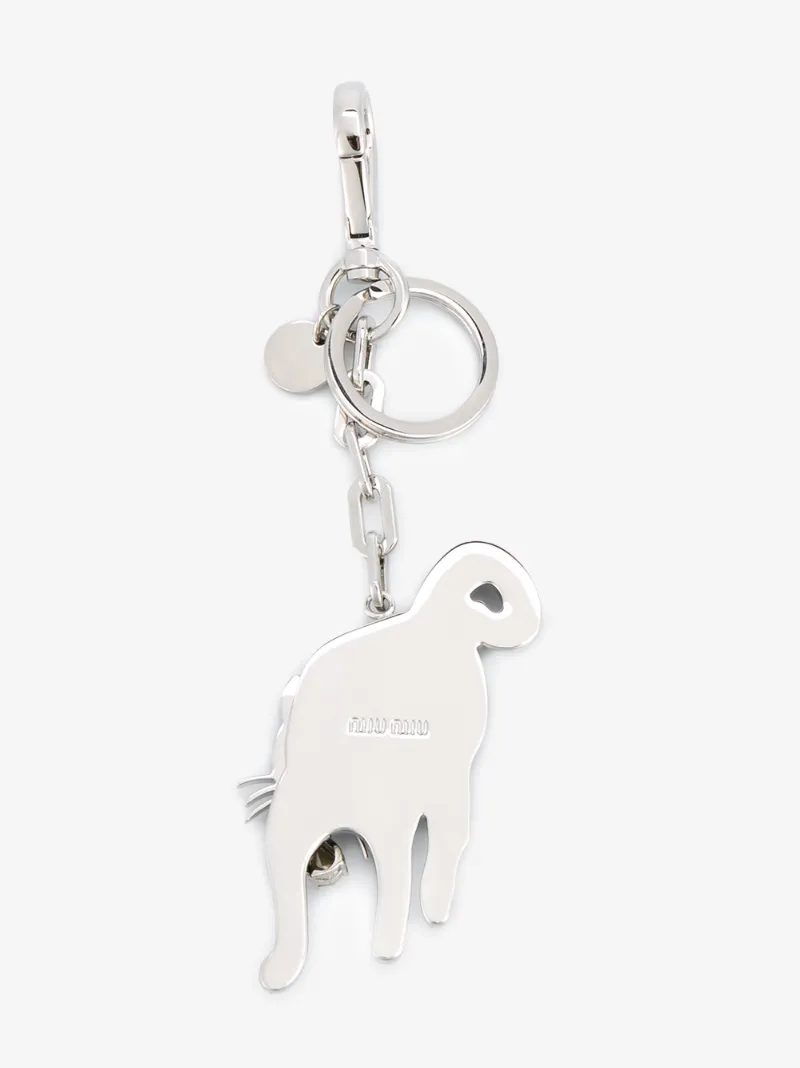 Miu Miu Cat Keyring with Crystal