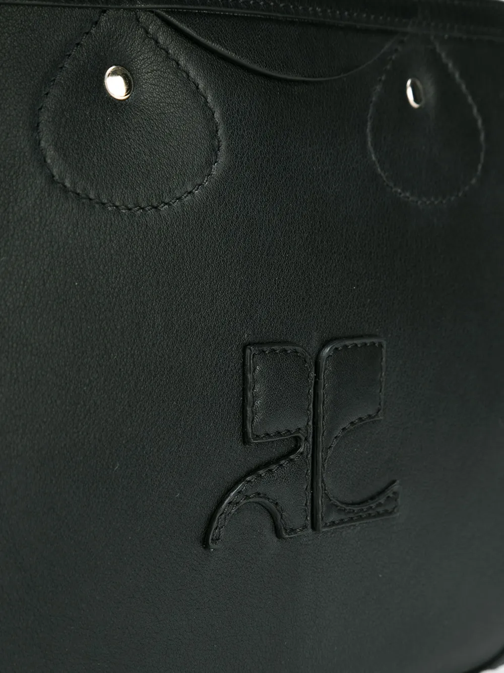 Courrèges square logo tote Zwart