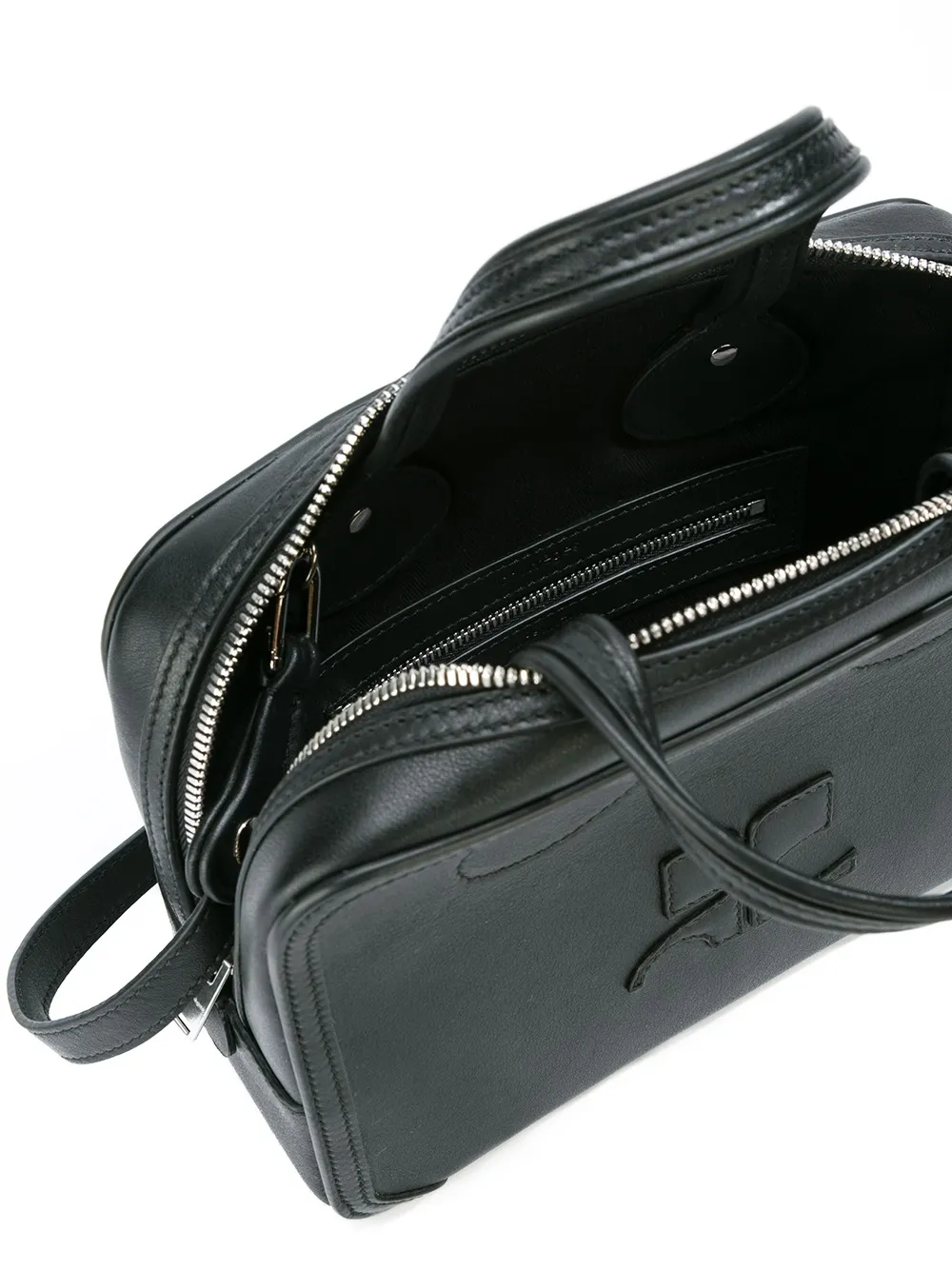 Courrèges square logo tote Zwart