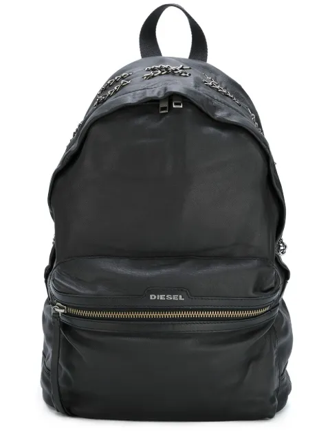 diesel leather backpack