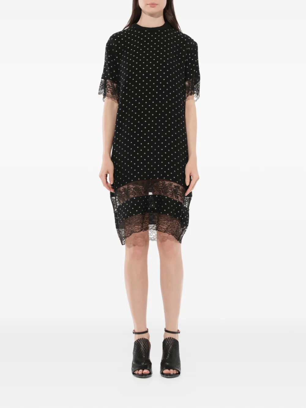 Givenchy lace panel T-shirt dress Zwart