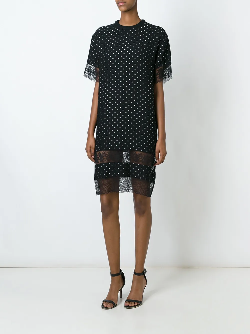 Givenchy lace panel T-shirt dress - Zwart