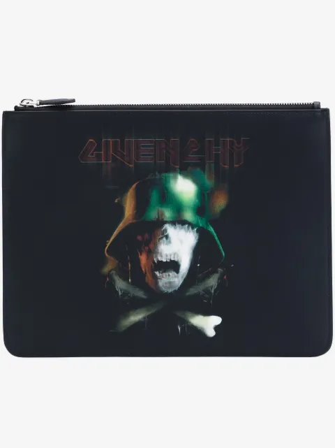 Givenchy skull and crossbones printed pouch