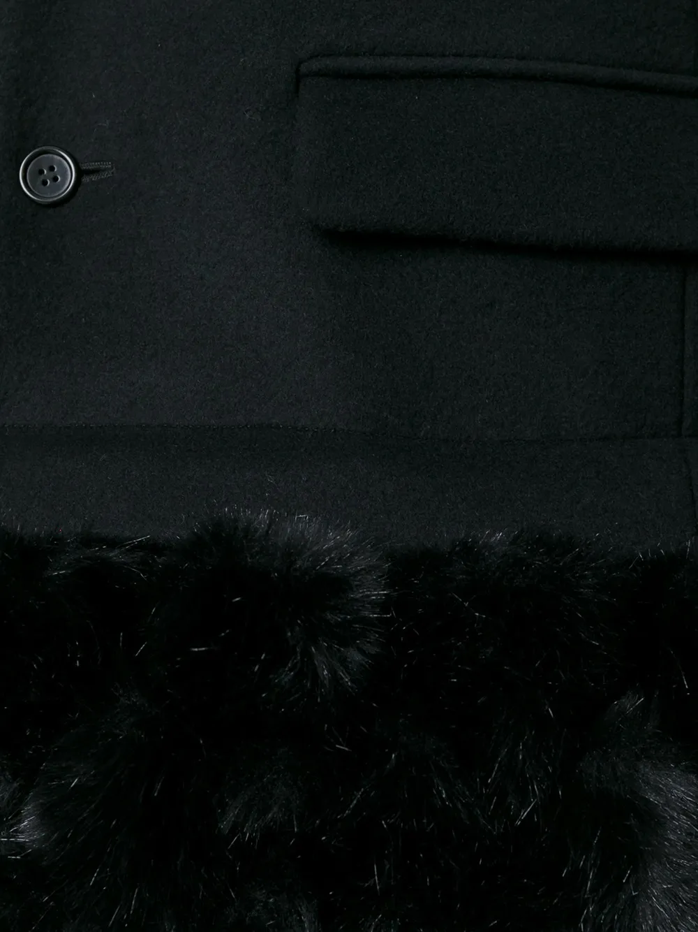 Noir Kei Ninomiya furry hem coat Zwart