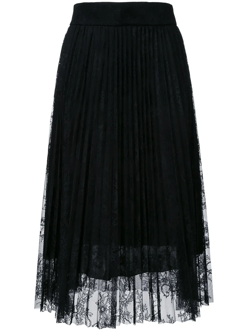 Philosophy Di Lorenzo Serafini pleated lace overlay skirt - Nero