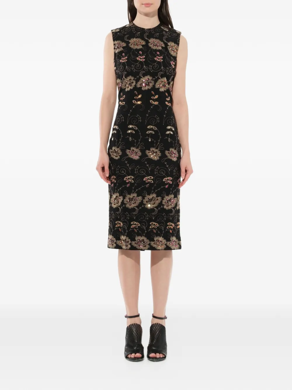 Givenchy floral embroidered shift dress - Black