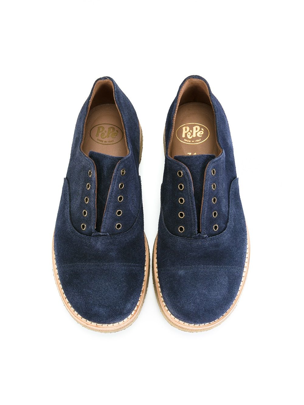 Shop Pèpè Laceless Oxford Shoes In Blue