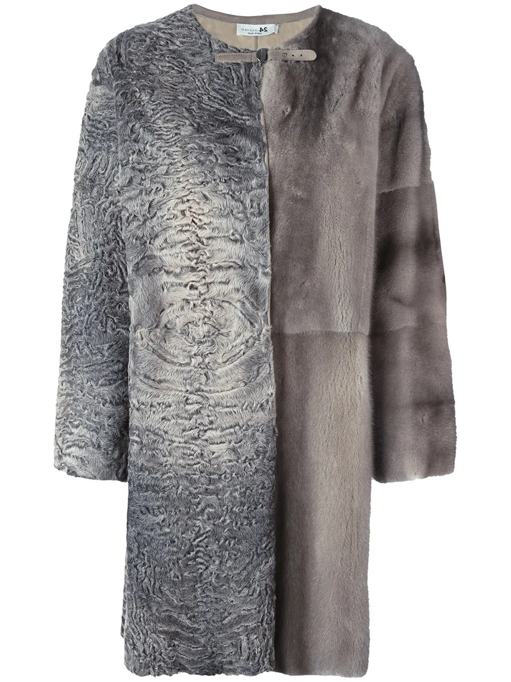 Manzoni 24 patchwork fur coat - Grigio