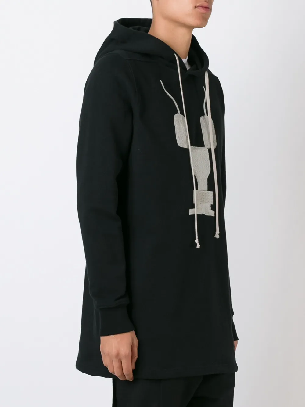 Rick Owens DRKSHDW abstract print hoodie Zwart