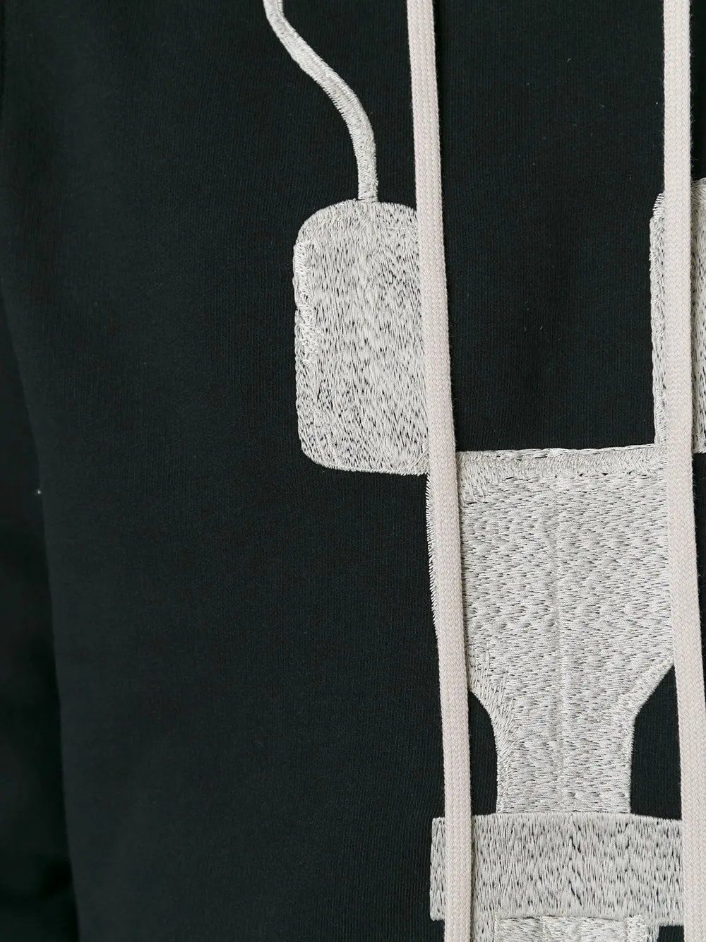 Rick Owens DRKSHDW abstract print hoodie Zwart