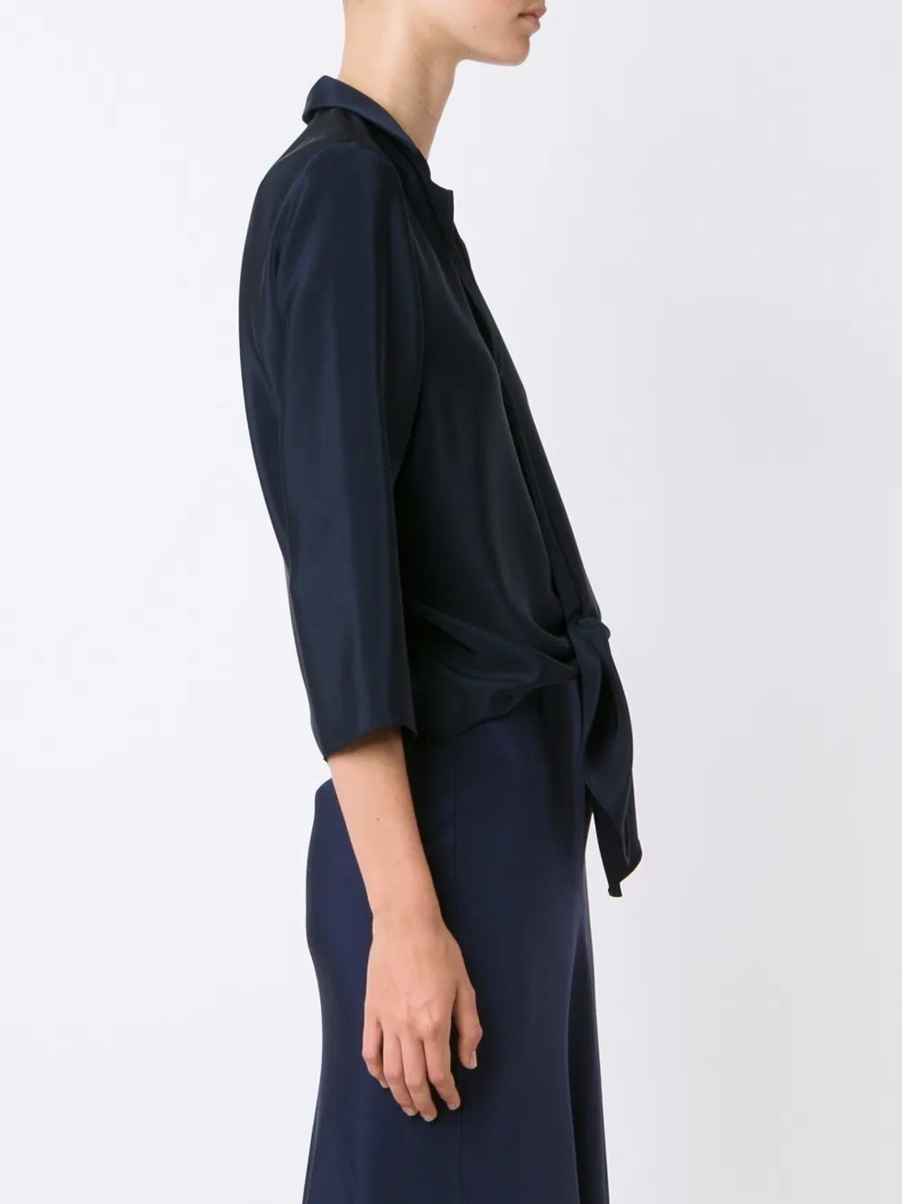 Peter Cohen drape collar blouse Blauw