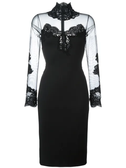 Ermanno Scervino sheer panel fitted dress 