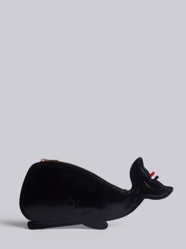 Whale Clutch Black Calf Leather