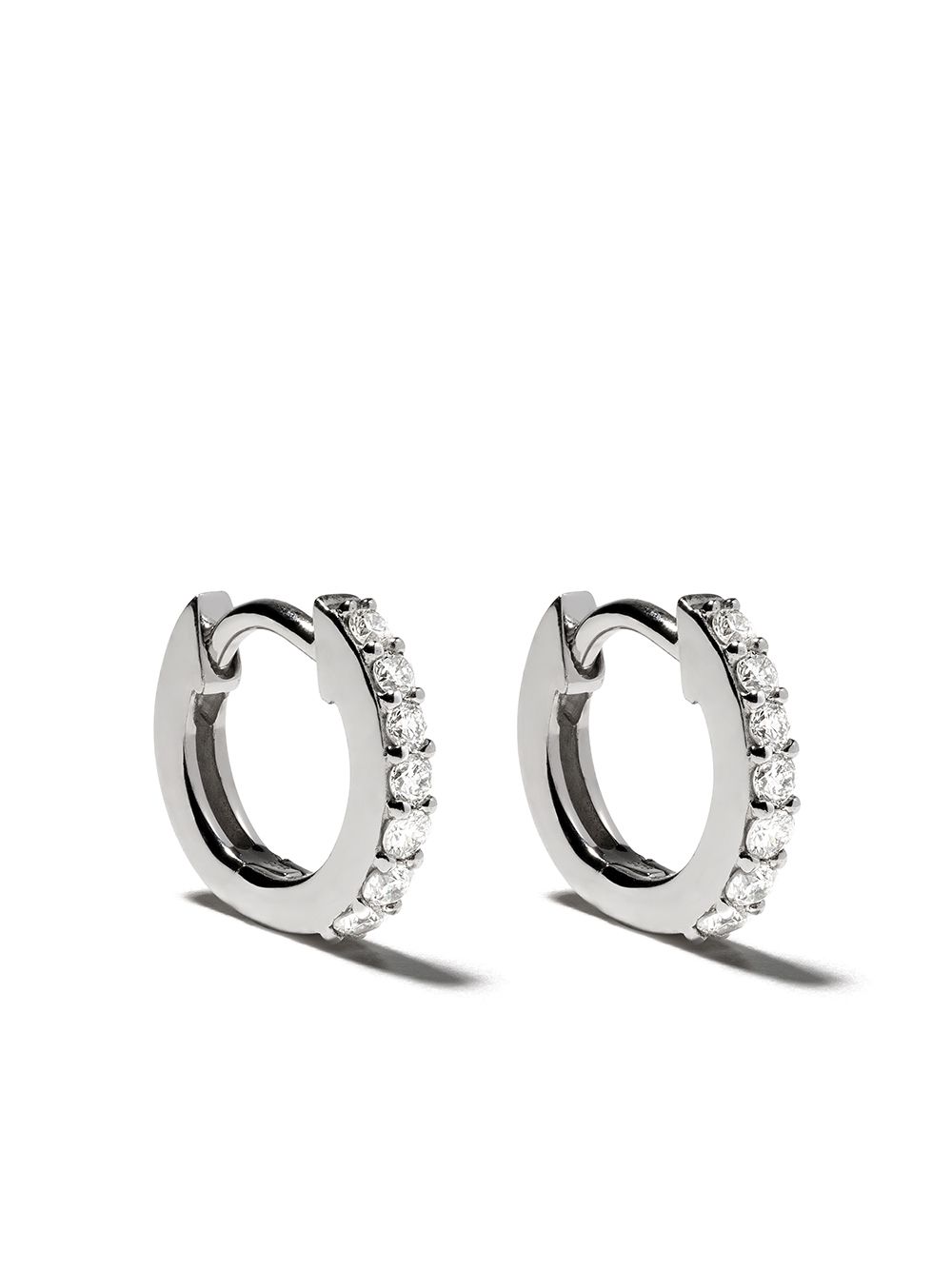 Astley Clarke 14kt Gold Mini Halo Diamond Hoop Earrings In Metallic