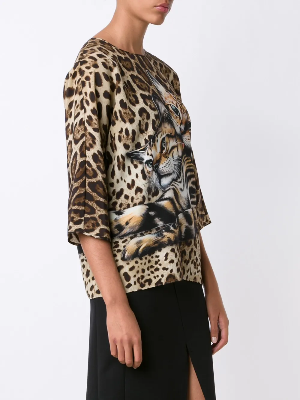 猫纹印花罩衫