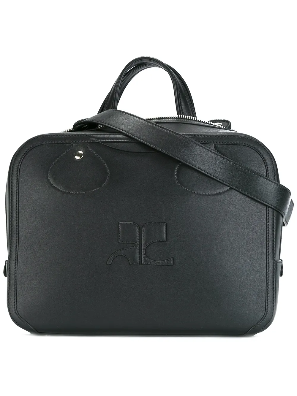 Courrèges double handles medium tote Zwart