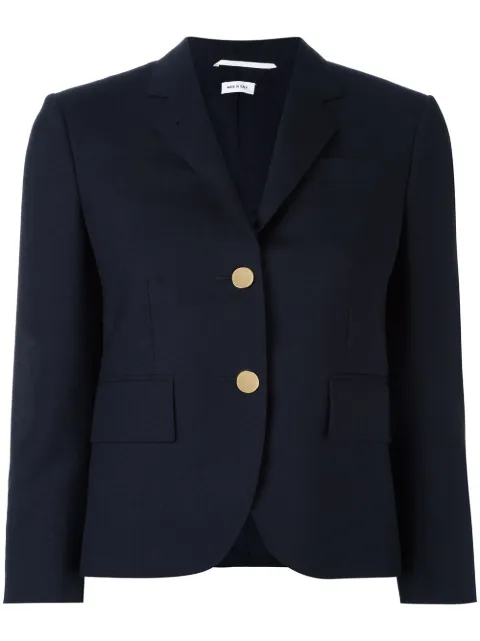 Thom Browne Classic Single Breasted Sport Coat In Navy 2-Ply Wool Fresco