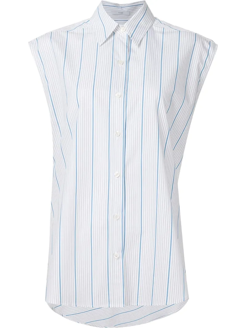 рубашка Striped Sleeveless Lace Back  Tome