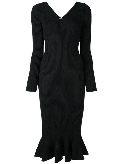 Lanvin ribbed knit frill dress