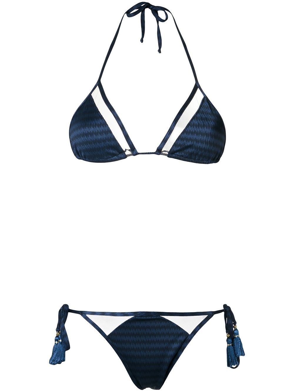 brigitte triangle bikini set - bleu