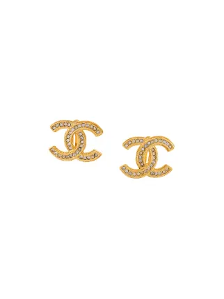 Chanel Vintage Cc Logo Stud Clip On Earrings Farfetch Chanel Vintage Cc Logo Stud Clip On Earrings