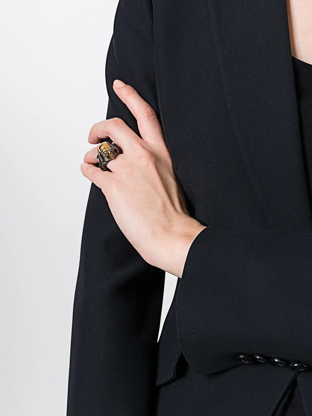 Alexander McQueen skull ring - Metallic