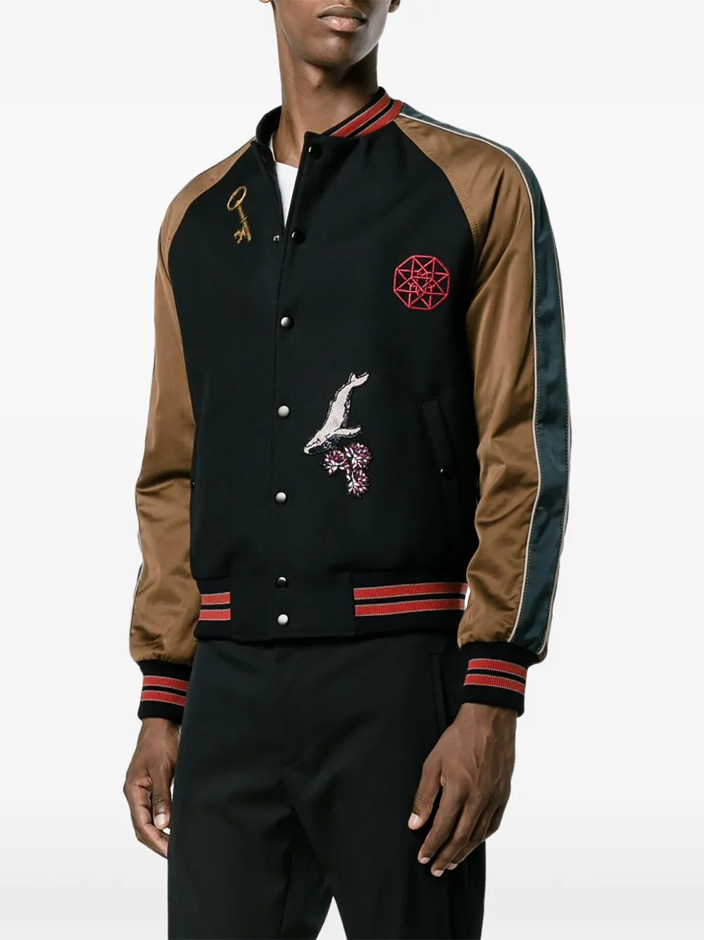  Lanvin Collegejacke Mit Patches   Blau 