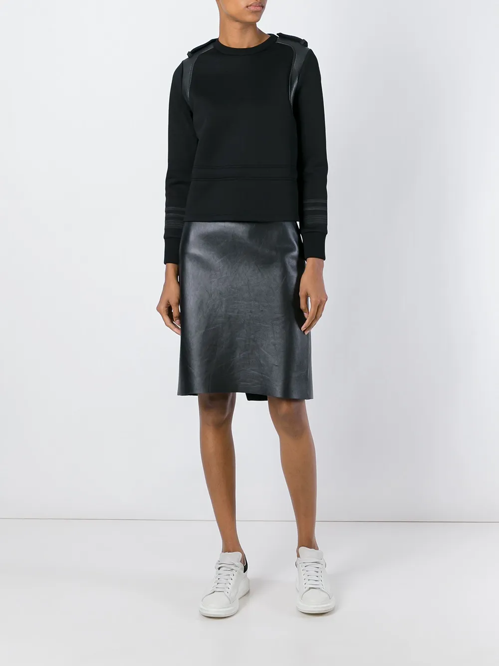  Neil Barrett Sweatshirt Mit Schulterklappen   Schwarz 