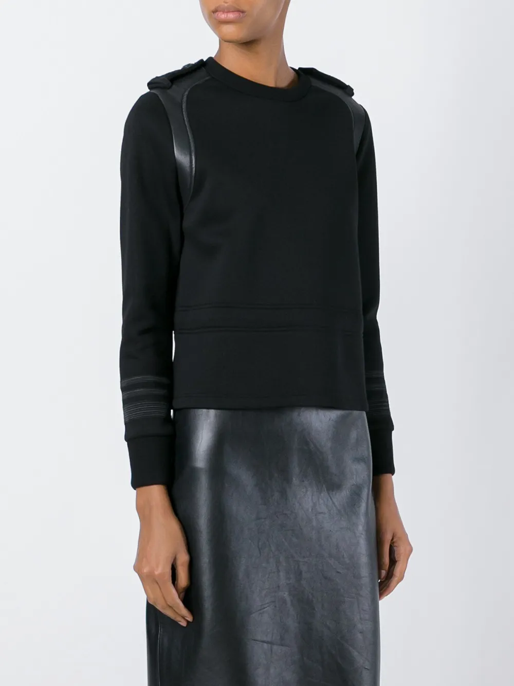  Neil Barrett Sweatshirt Mit Schulterklappen   Schwarz 