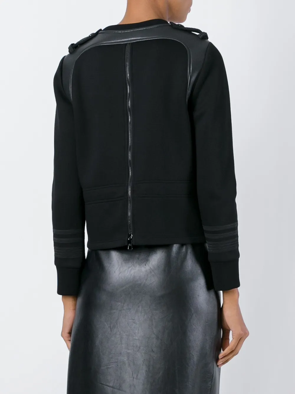 Neil Barrett leather details sweatshirt Zwart