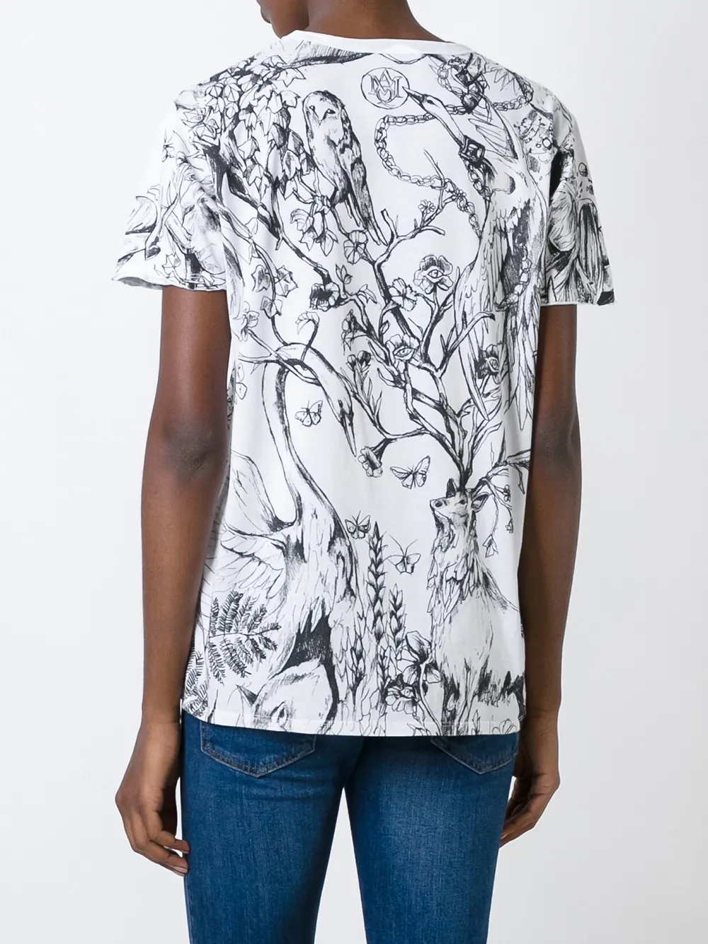 Alexander Mcqueen Unicorn Print T-shirt In White
