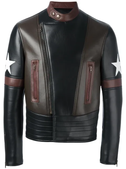 Givenchy chamarra biker con parches de estrellas
