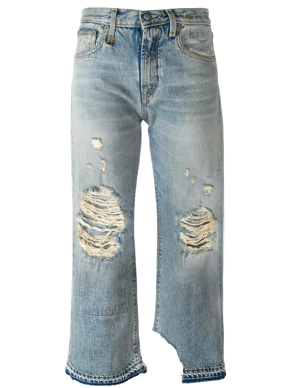 R13 distressed straight leg jeans | Blue | Image 1